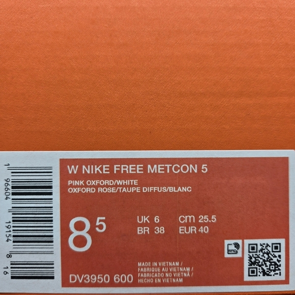 New Nike Free Metcon 5 'Pink Oxford' Women's Workout Shoes Size 8.5 - Picture 8 of 8